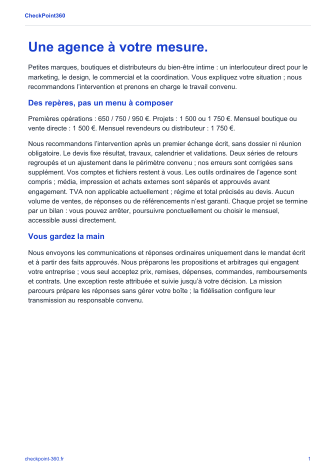CheckPoint360 · première page du PDF